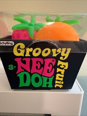 New In Box Authentic Schylling NEEDOH Groovy Fruit Fidget Sensory Squish Toy